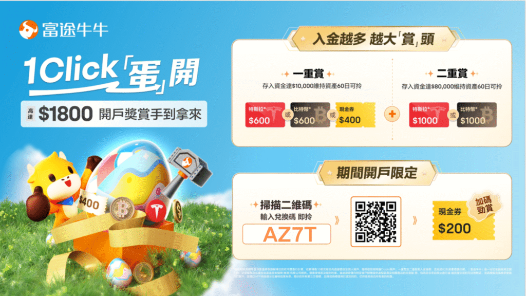 仅限香港和海外身份 | 2026 富途牛牛开户 | 高达1800 + 200港币现金券奖励 - 跨境小万