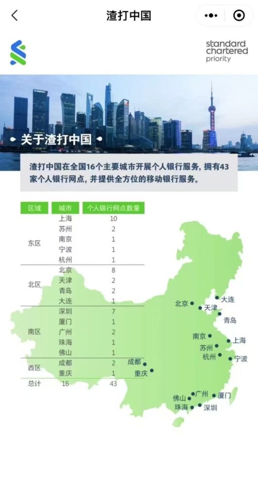 2026 渣打香港开户指南:内地居民开户条件、优先理财与内地见证流程 6 渣打中国地图